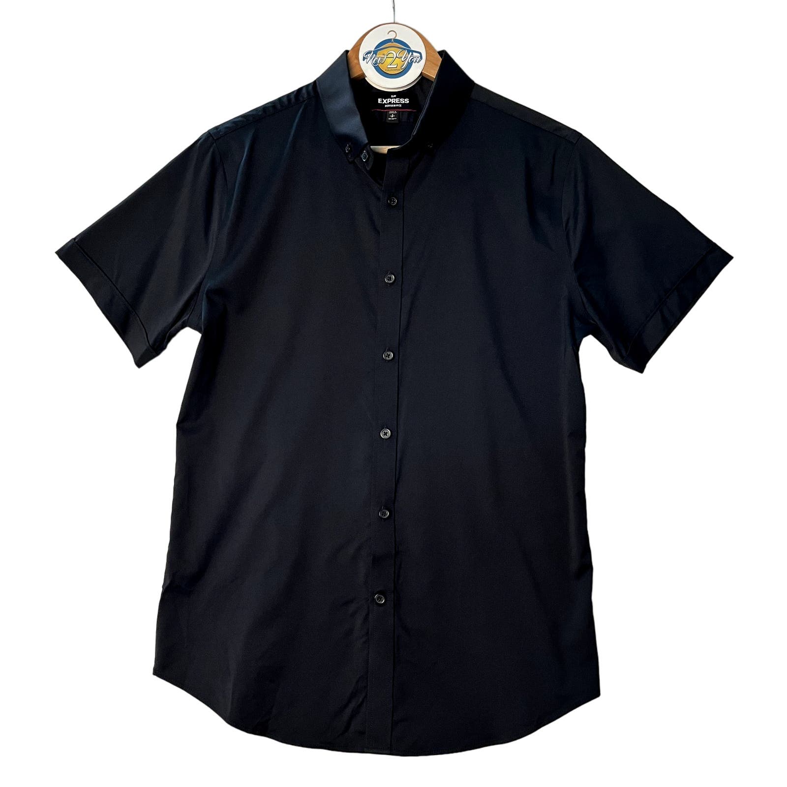 Express Black Slim Button Down